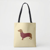 Dackel in Rotkraut Tasche (Vorderseite)