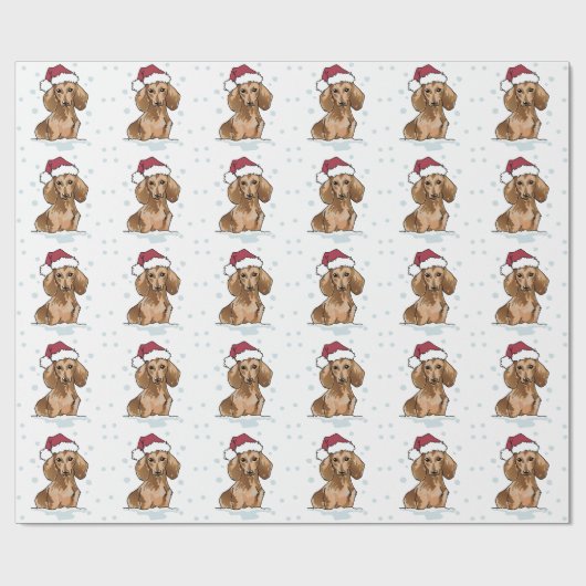 Dackel in Schneedeckpapier Geschenkpapier (Flach)
