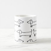Dackel in Schwarz-weißem Kaffeetasse (Mittel)