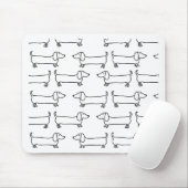Dackel in Schwarz-weißem Mousepad (Mit Mouse)
