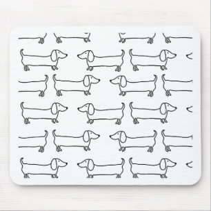 Dackel in Schwarz-weißem Mousepad