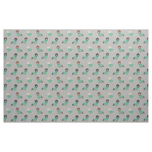 Dackel in Scrubs grau Stoff (Fat Quarter (45,7 x 55,9 cm))