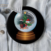 Dackel in Snowball Weinvolle Weihnachtsfeier Dacke Button (Beispiel)