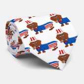 Dackel in Uncle Sam Anzug Krawatte (Gerollt)