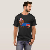 Dackel in Uncle Sam Anzug T-Shirt (Vorne ganz)