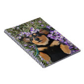Dackel in violetten Blumen Notizblock (Rechte Seite)
