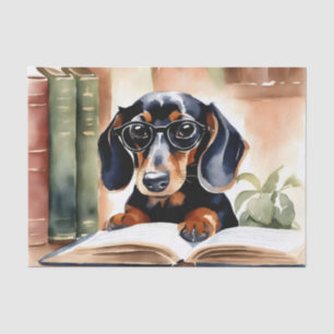 Dackel in Wasserfarben Kunst Seidenpapier