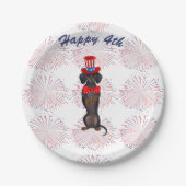 Dackel Independence Day Party Teller (Vorderseite)