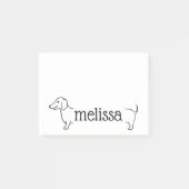 Dackel| Individuelle Name Post-it Klebezettel (Vorderseite)