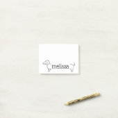 Dackel| Individuelle Name Post-it Klebezettel (Auf Schreibtisch)