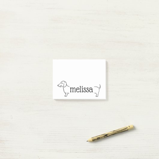 Dackel| Individuelle Name Post-it Klebezettel (Auf Schreibtisch)