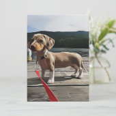 Dackel ist besser mit Dackel zum Geburtstag Einladung (Stehend Vorderseite)