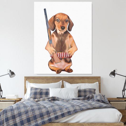 Dackel ist besser mit einem Weiner-Xmas-Poster Leinwanddruck (Insitu (Schlafzimmer))