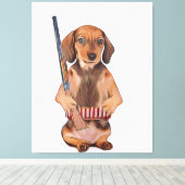 Dackel ist besser mit einem Weiner-Xmas-Poster Leinwanddruck (Insitu (Holzboden))