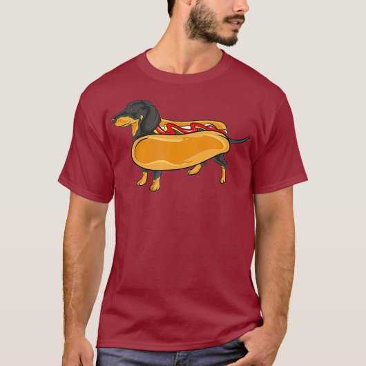 Dackel ist Hot Weiner Dog T-Shirt (Vorderseite)