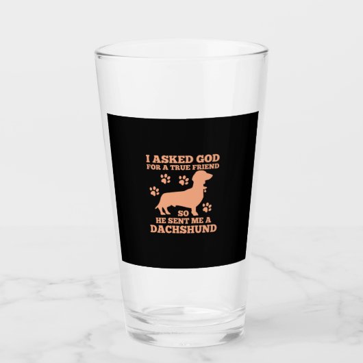 Dackel ist mein wahrer Freund Glas (Vorderseite)