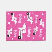 Dackel IVDD Rollstuhlfahrer Dackel Hund rosa Schup Fleecedecke (Vorderseite (Horizontal))