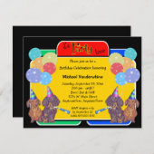 Dackel-Jagdhund-Geburtstag Barker Einladung (Vorne/Hinten)