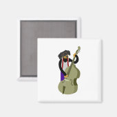 Dackel Jazz Bass Player Magnet (Vorderseite/Rückseite)