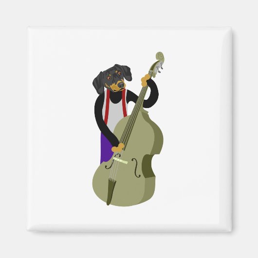 Dackel Jazz Bass Player Magnet (Vorne)