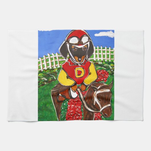 DACKEL JOCKEY GESCHIRRTUCH (Horizontal)