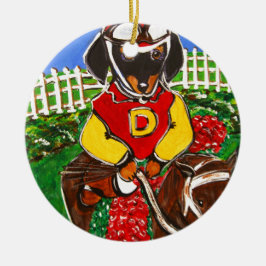 DACKEL JOCKEY KERAMIK ORNAMENT