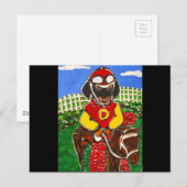 DACKEL JOCKEY POSTKARTE (Vorne/Hinten)