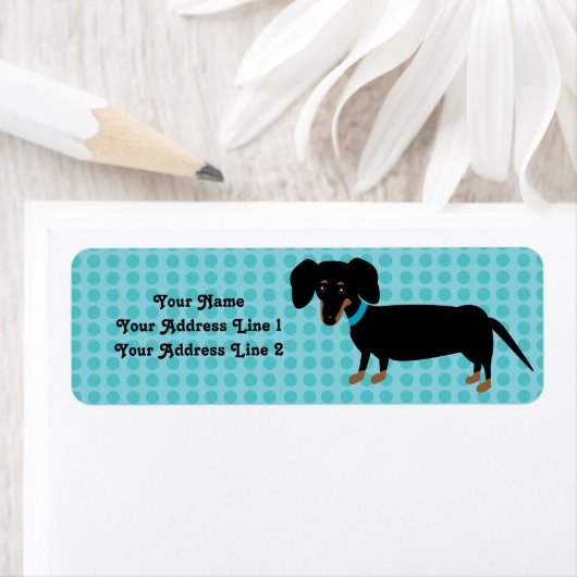 Dackel Junge mit rosa Punkten Hintergrund (Insitu)