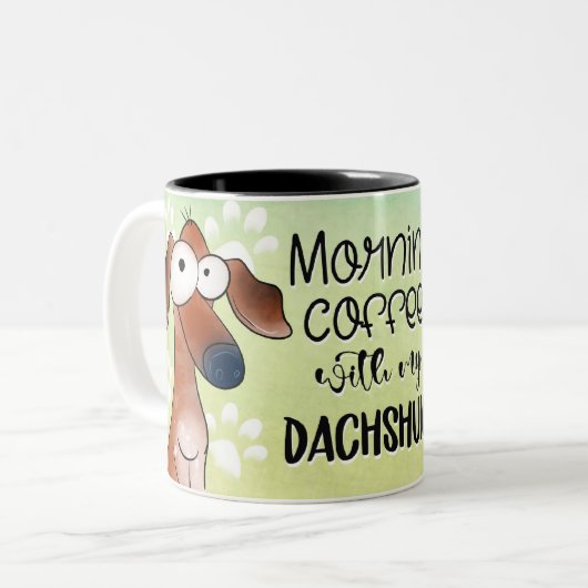 Dackel Kaffee Lover Tasse (Vorderseite Links)
