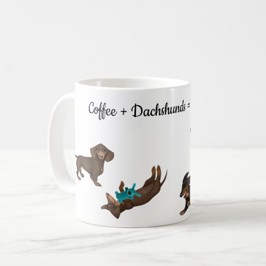 Dackel Kaffee Tasse (Vorderseite Links)