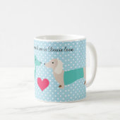 Dackel Kaffee Tasse Dackel Valentine (VorderseiteRechts)
