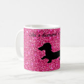 Dackel Kaffee Tasse Glitzer Dackel Hunde Geschenk  (Vorderseite Links)