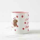 Dackel-Kaffee-Tasse ~ Liebe ich meine Liebe Zweifarbige Tasse (Mittel)