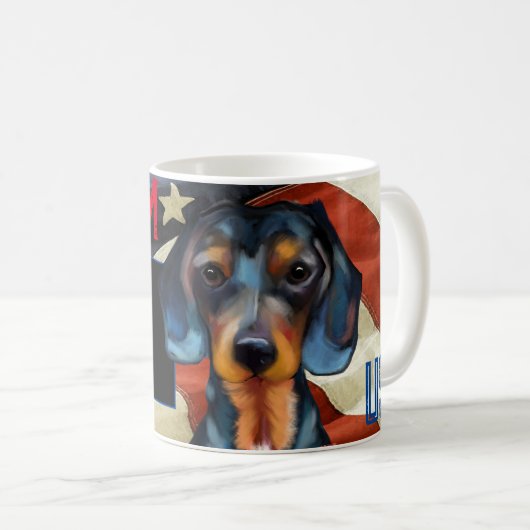 Dackel Kaffeetasse (VorderseiteRechts)