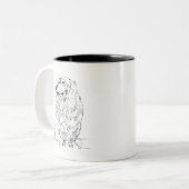 Dackel Kaffeetasse – Langhaariger Sausage Dog (Vorderseite Links)