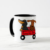 Dackel-Kaffeetasse-Tassen-Rot-Lastwagen Tasse (Vorderseite Links)