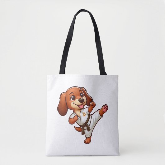 Dackel Karate Martial Arts High Kick Tasche (Vorderseite)