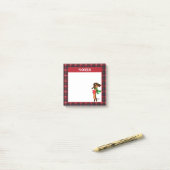 Dackel Kariert Post-it Klebezettel (Auf Schreibtisch)