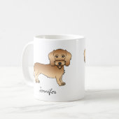 Dackel-Karikatur "Wheaten Wire" und Name Kaffeetasse (Vorderseite Links)