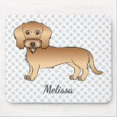 Dackel-Karikatur "Wheaten Wire" und Name Mousepad (Vorne)