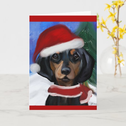 Dackel Karte (Gelbe Blume)