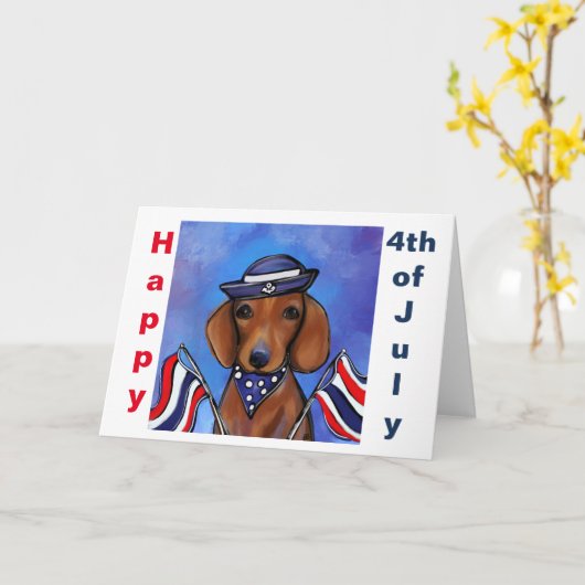 Dackel Karte (Gelbe Blume)