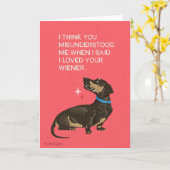 Dackel Karte (Gelbe Blume)