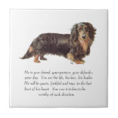 Dackel Keepake - Männlich Fliese (Vorderseite)