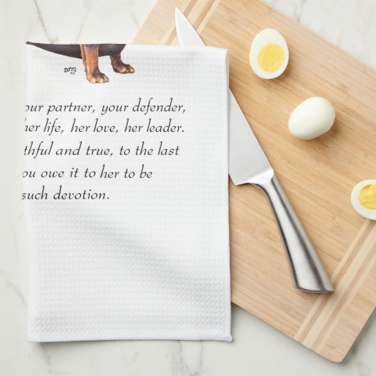 Dackel Keepake — Weiblich Geschirrtuch (Viertel Falte)