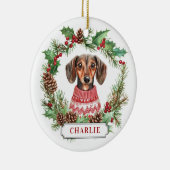 Dackel Keramik Circle Ornament (Rechts)