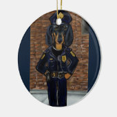 Dackel Keramik Ornament (Links)