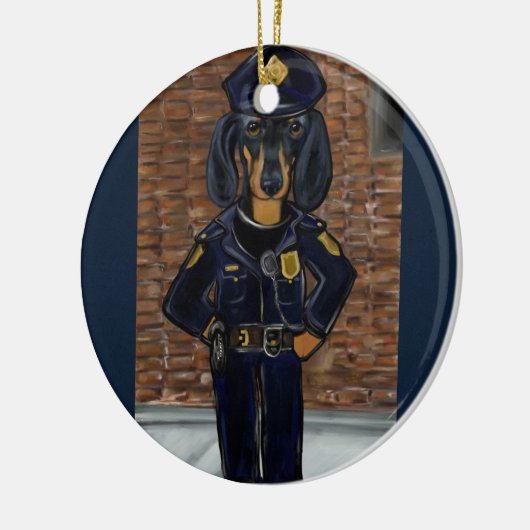 Dackel Keramik Ornament (Links)