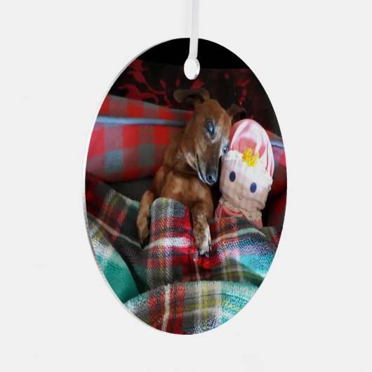 Dackel Keramik Ornament (Vorderseite Rechts)