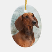 Dackel Keramik Ornament (Vorne)